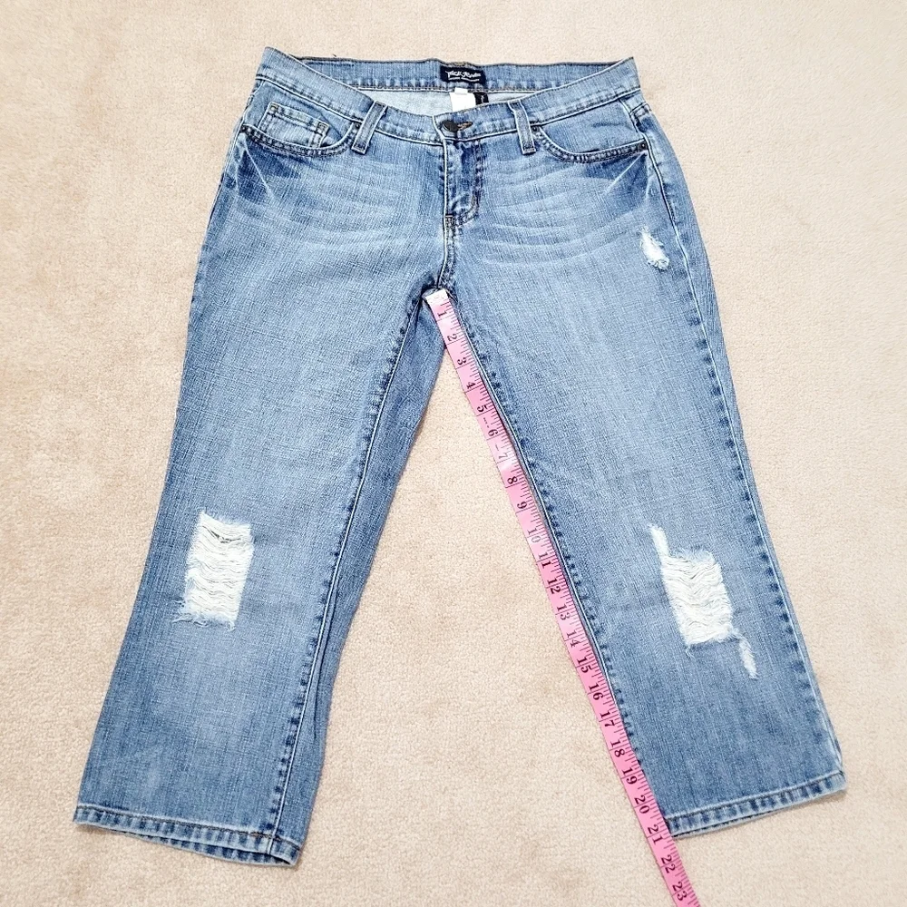Truck Jeans Distressed Capris 100% Cotton Made In USA Woman's Size 7 - Picture 7 of 12